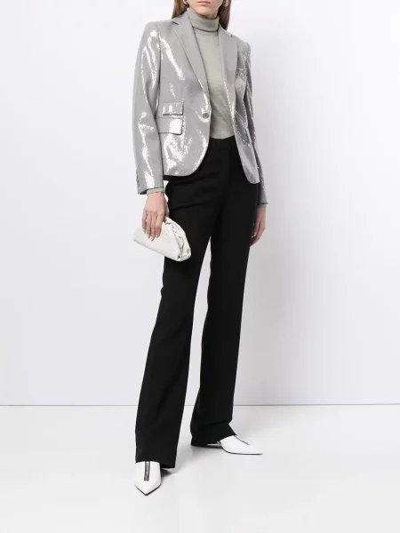 Vienakrūtis švarkas Ralph Lauren Collection su blizgučiais pilka