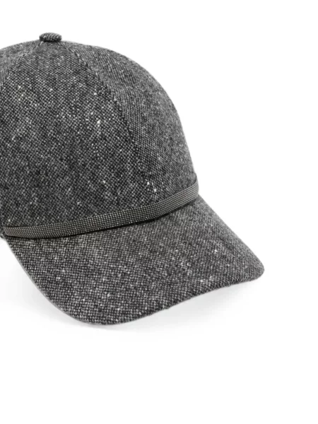 Șapcă Brunello Cucinelli din tweed gri