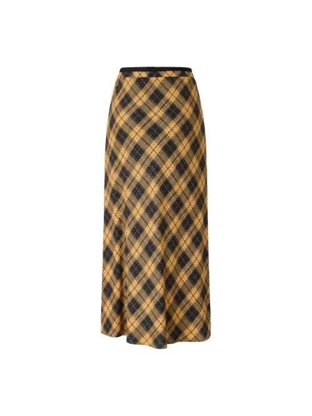 Spódnica maxi Pinko w kratę z dżetami