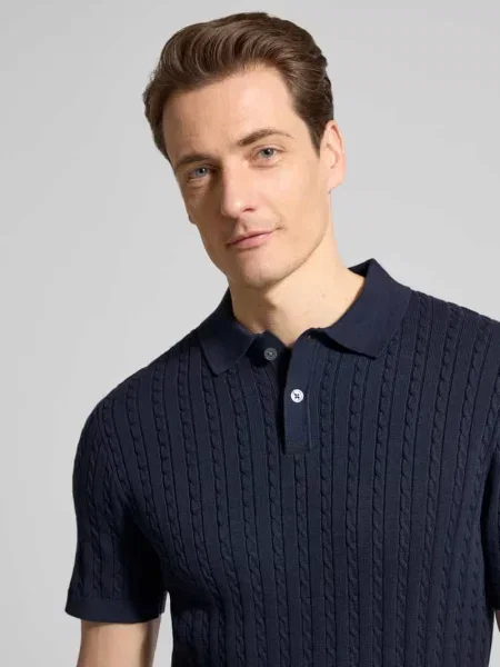 Koszulka polo o kroju slim fit o wyglądzie dzianiny Christian Berg Men