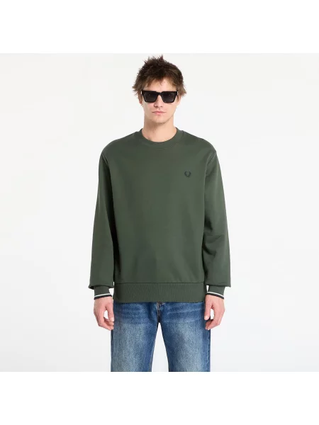 Bluza Fred Perry z dekoltem w kształcie litery U zielona