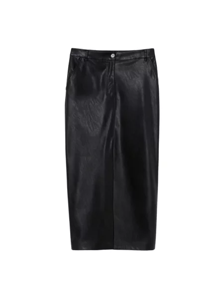 Spódnica skórzana Pinko do kolan czarna