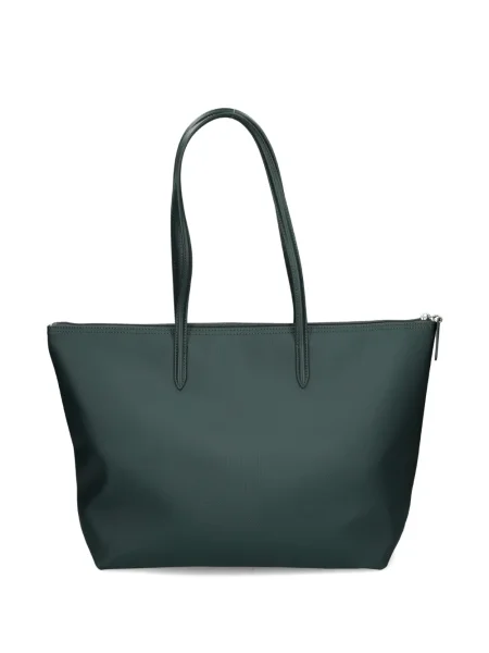 Geantă shopper Lacoste cu autograf verde