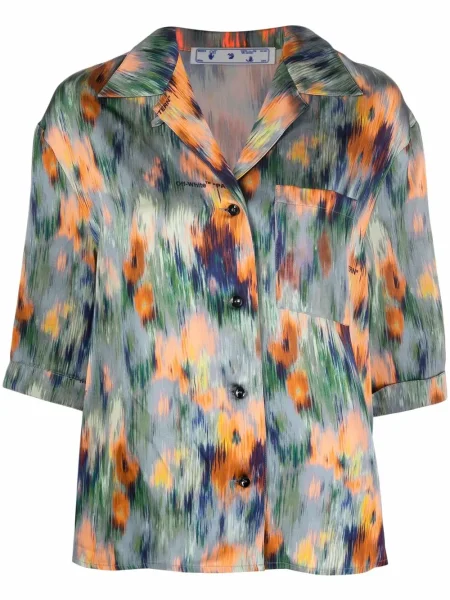 Koszula Off-white z nadrukiem w abstrakcyjne wzory biała