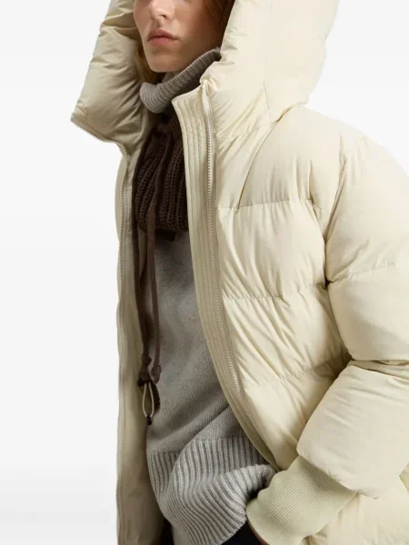 Palton Woolrich cu glugă alb