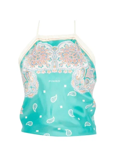 Fular Pinko cu model paisley albastru