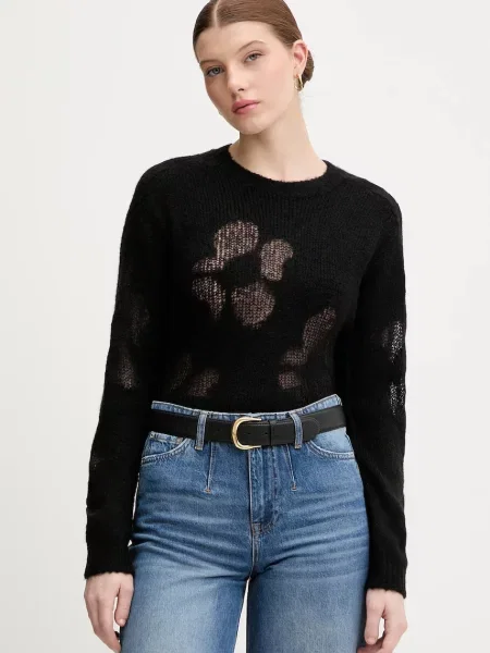 United Colors of Benetton pulover din amestec de lână negru