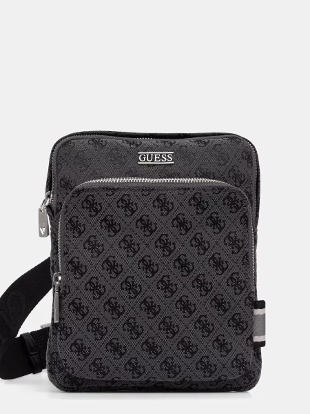 GUESS Torba za čez ramo BOSTON temno / črna siva