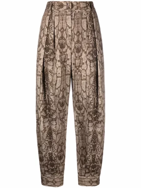 Pantaloni Alberta Ferretti cu imagine conici maro