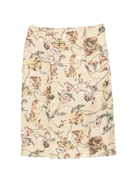 Fustă midi Kenzo de mătase cu model floral cu imagine