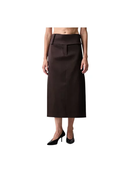 Spódnica midi Sportmax brązowa