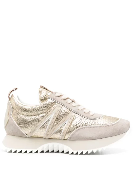 Sneakerși Moncler din piele auriu
