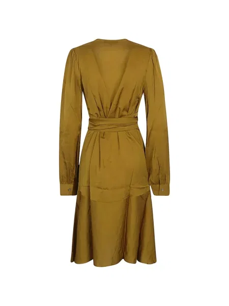 V-nyakú ruha Silk95five barna