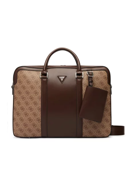 Guess geantă de laptop bărbați MILANO bej