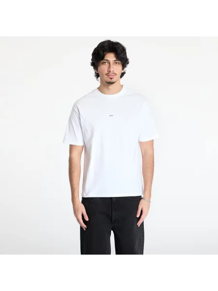 Tricou A.P.C. Boxy Micro Logo T-Shirt White/ Black XL alb