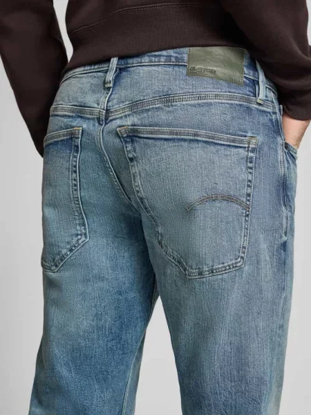 Jeansy o kroju slim tapered fit z wpuszczanymi model Streem' G-star Raw niebieski