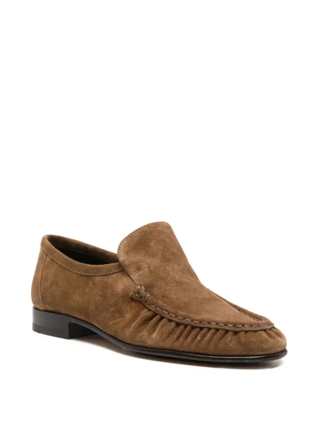 Pantofi loafer The Row cu volane maro