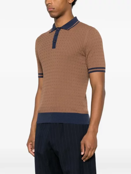 Tricou polo Gran Sasso tricotate maro