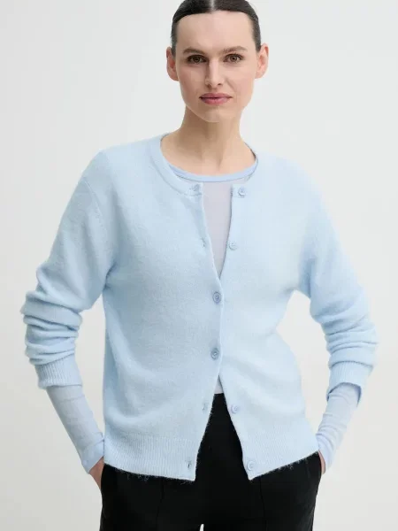 Samsoe Samsoe cardigan din lana NOR light albastru