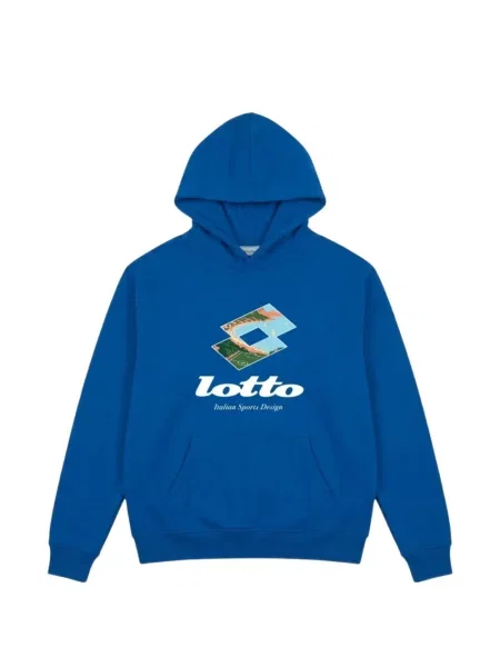 Hanorac cu glugă Lotto Leggenda cu imagine albastru