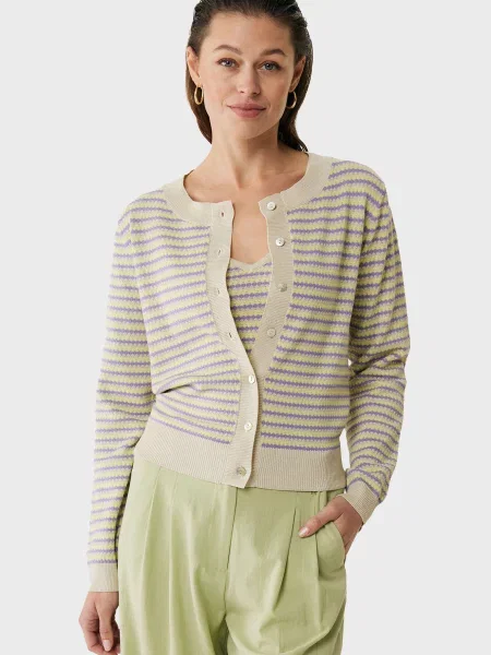 У смужку трикотажний кардиган Mexx з принтом