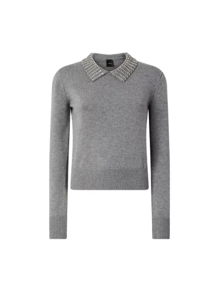 Sweter Pinko wełniany szary