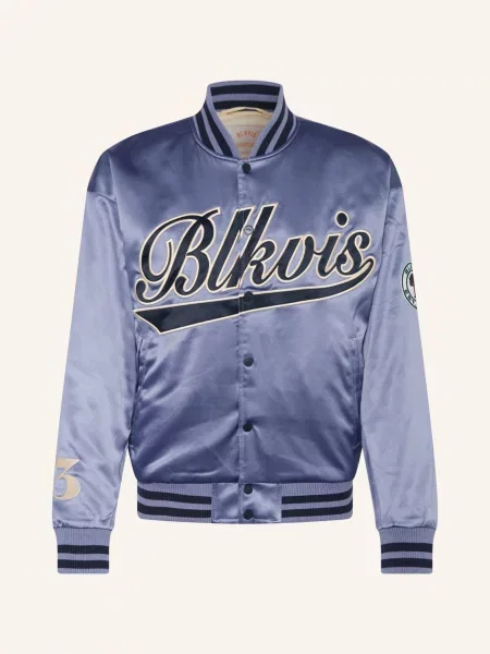 Blkvis Saténová Bomber Bunda tmavě / režná / tmavě modrá