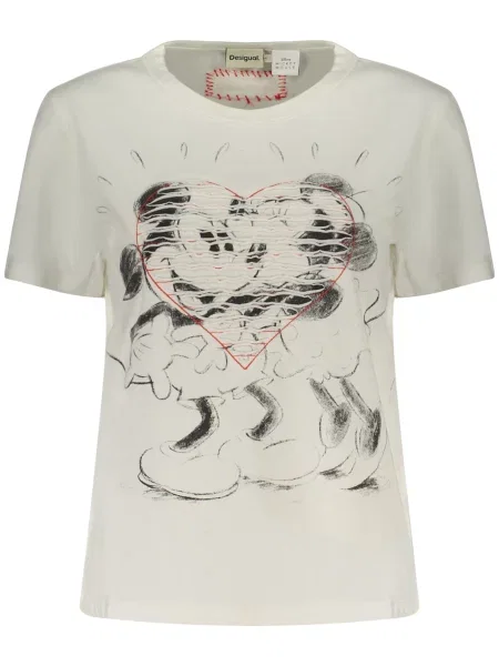 Tricou Desigual scurt alb