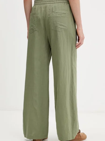 Tommy Jeans spodnie z lnem zielone