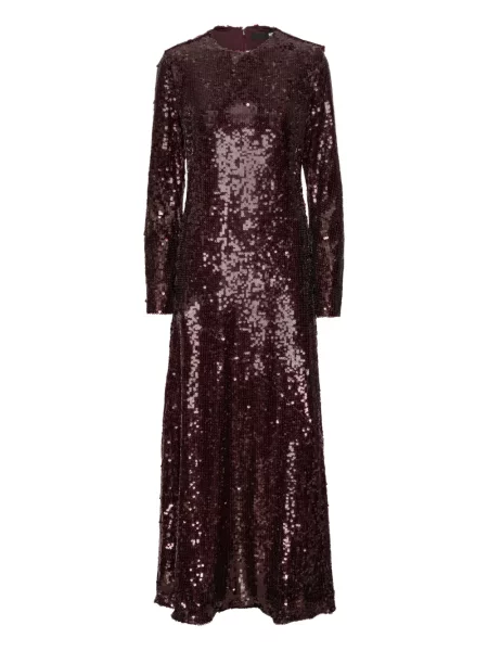 Rochie maxi Rotate Birger Christensen cu paiete de costum maro