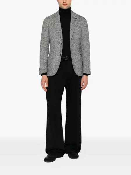 Sacou Lardini cu model herringbone negru