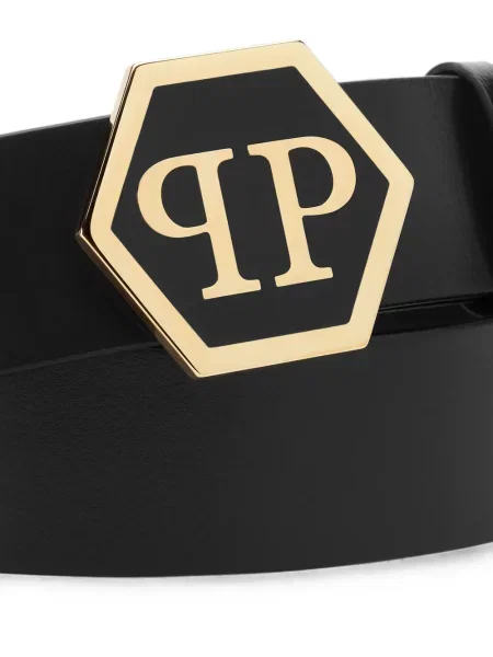 Cu centură curea Philipp Plein din piele negru