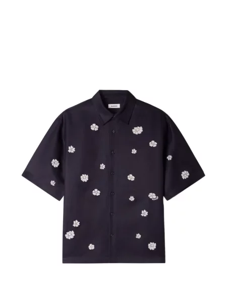 Scurt cămașă Sandro cu model floral albastru