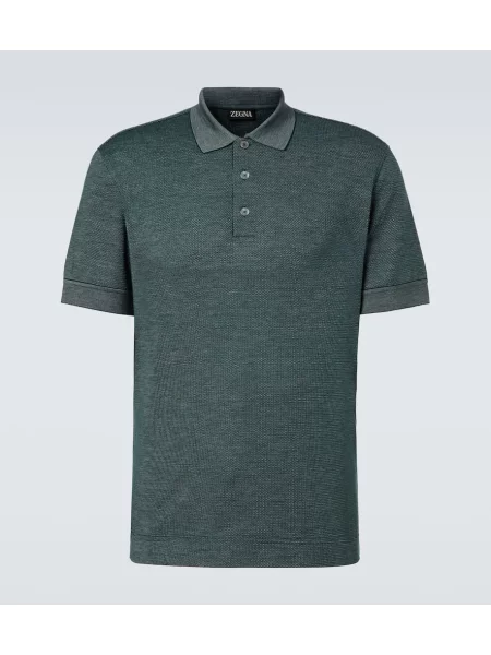 Polo Zegna de mătase verde