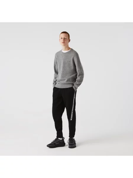 Lacoste Spodnie Dresowe Z Nadrukiem W Paski czarne