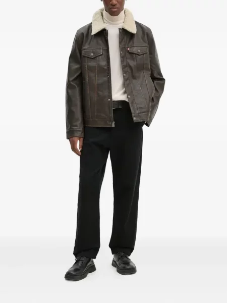 Kožené pruhované džíny Levi's 527 s kapucí modré