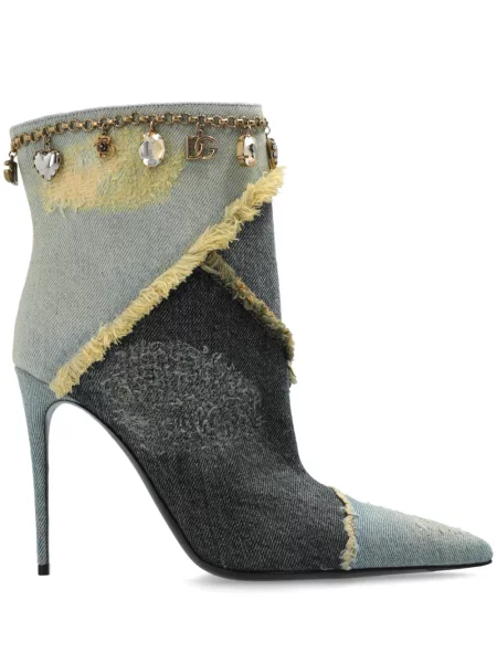 Kotníkové boty Dolce & Gabbana s oděrkami modré