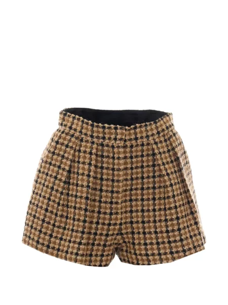 Kostkované buklé kraťasy Twinset hnědé