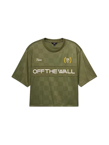 Tricou sport Vans din jerseu verde