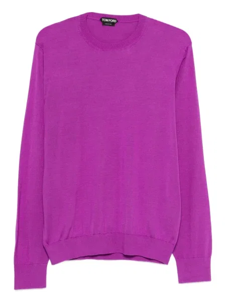 Pulover Tom Ford cu decolteu rotund lung violet