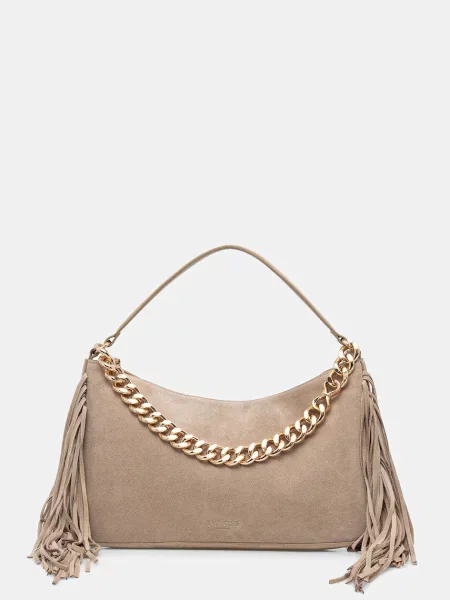 Twinset geantă de mână din piele întoarsă bej