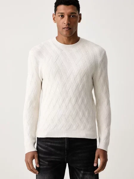 Guess sweter z wiskozą LIAM beżowy