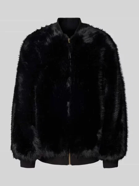 Kurtka Armani Exchange ze sztucznego futra ze stójką czarna