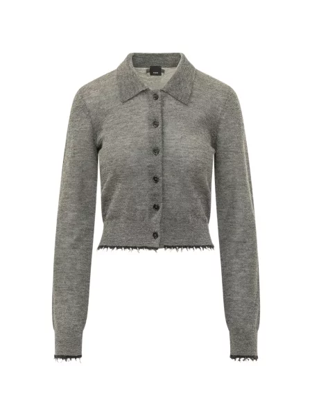 Gulerat cardigan Pinko gri