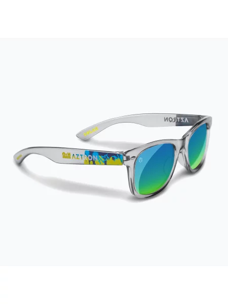 Gyerek napszemüveg Aztron Solar ice grey/graffiti/polarized blue/yellow mirror/grey.. Méret: OS szürke