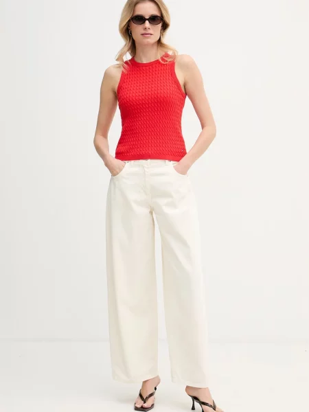 Tommy Hilfiger top bombažen rdeča