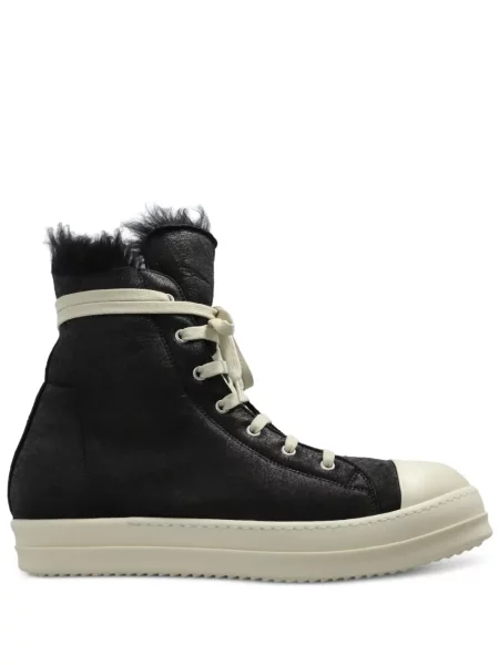 Sneakerși Rick Owens cu șireturi din dantelă negru