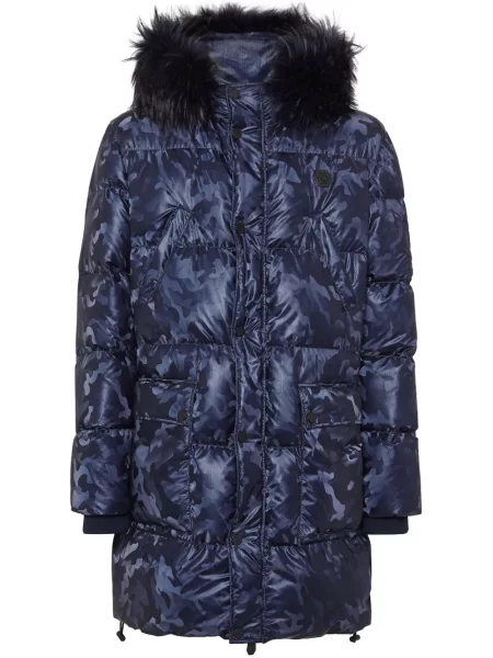 Geacă parka Philipp Plein cu imagine albastru