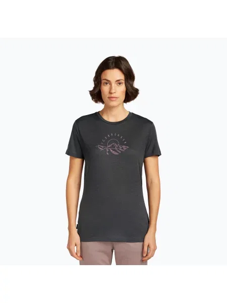 Tricou pentru femei icebreaker Merinor Tech Lite Sunrise Summit obsidian