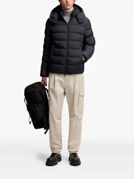 Μπουφάν Moncler με κουκούλα μαύρο